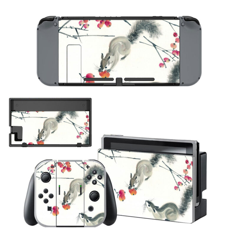 Chinese Squirrel Painting Skin Sticker For Nintendo Switch & Nintendo Switch OLED