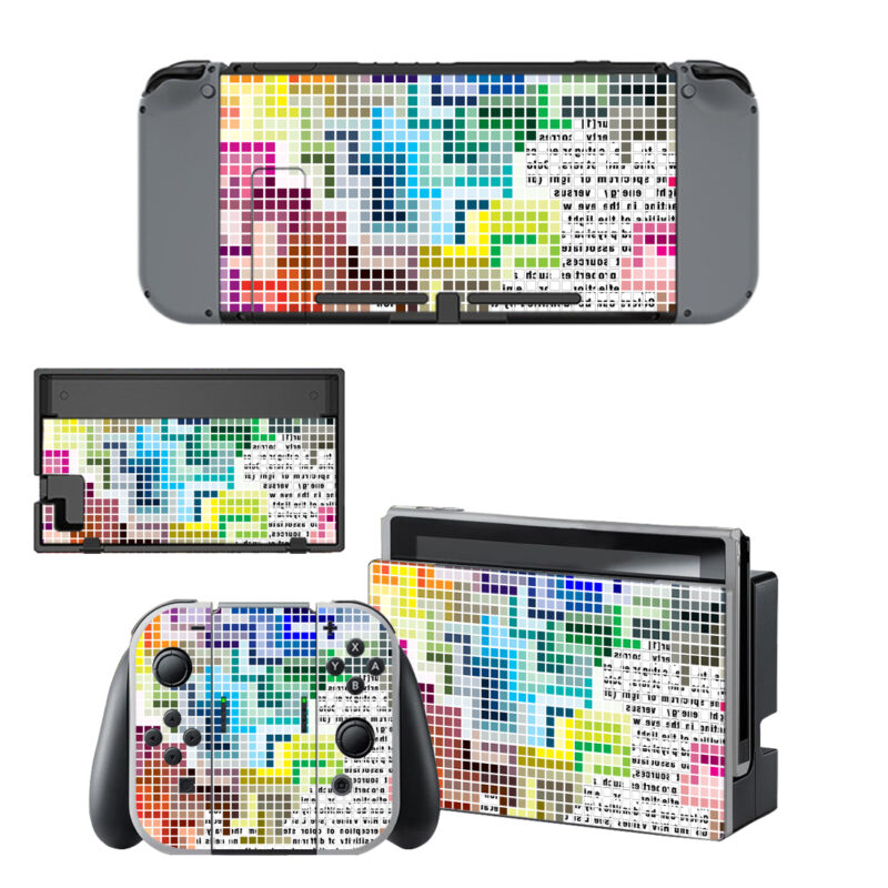 Colourful Pixel Pattern Decal Cover For Nintendo Switch & Nintendo Switch OLED