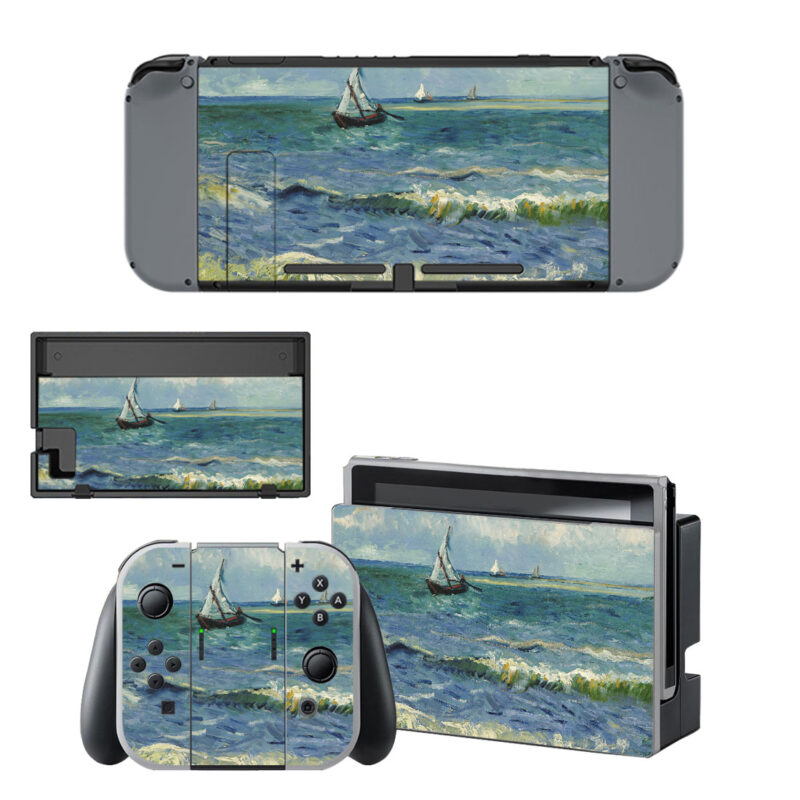 The Sea At Les Saintes-Maries-De-La-Mer Painting Decal Cover For Nintendo Switch & Nintendo Switch OLED