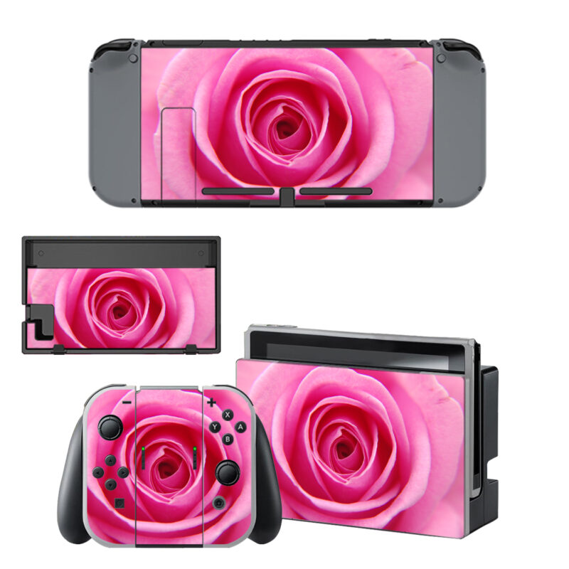 Pink Rose Decal Cover For Nintendo Switch & Nintendo Switch OLED