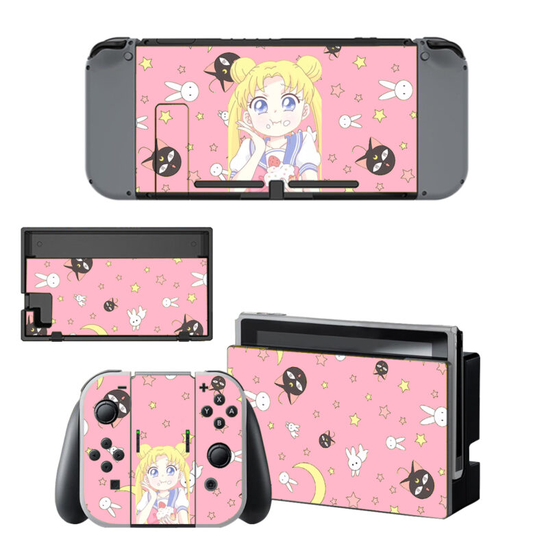 Sailor Moon Pattern Skin Sticker For Nintendo Switch & Nintendo Switch OLED Design 10