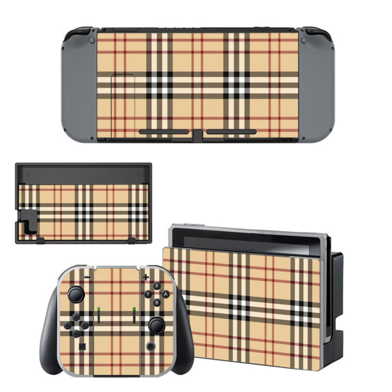 Burberry Checked Pattern Decal Cover For Nintendo Switch & Nintendo Switch OLED