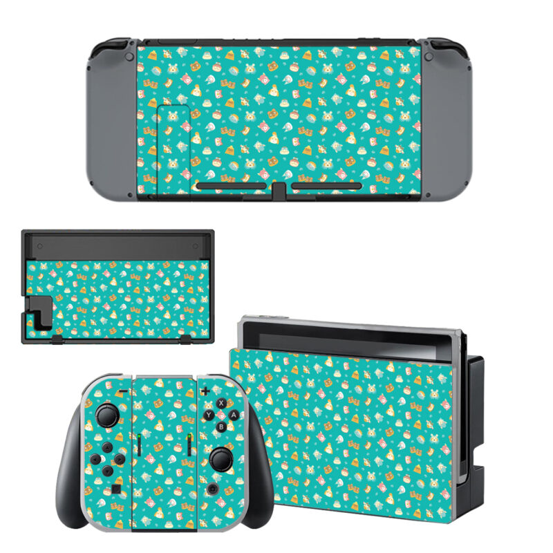 Animal Cow Green Pattern Skin Sticker For Nintendo Switch & Nintendo Switch OLED