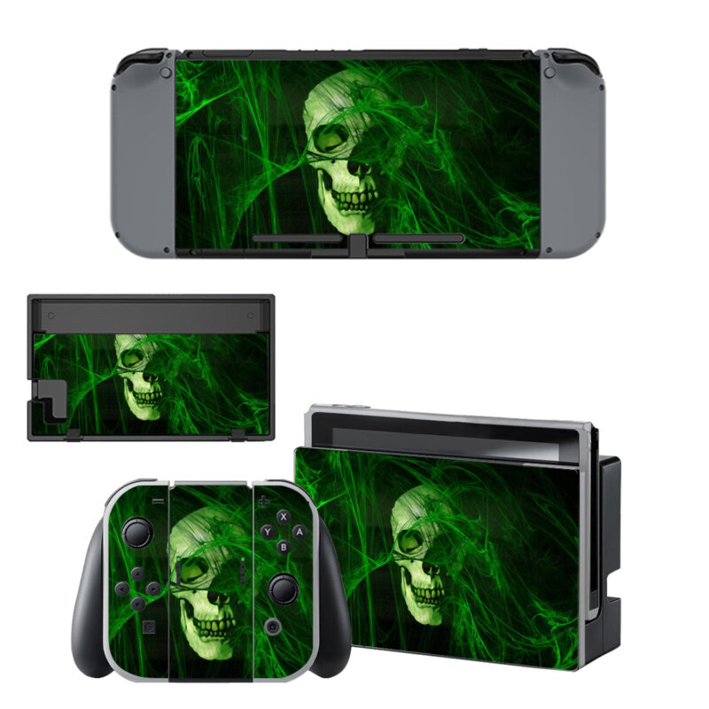 Green Skull Decal Cover For Nintendo Switch & Nintendo Switch OLED