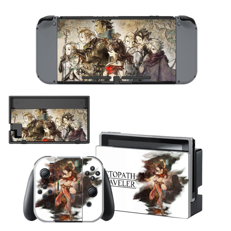 Octopath Traveler Decal Cover For Nintendo Switch & Nintendo Switch OLED Design 2