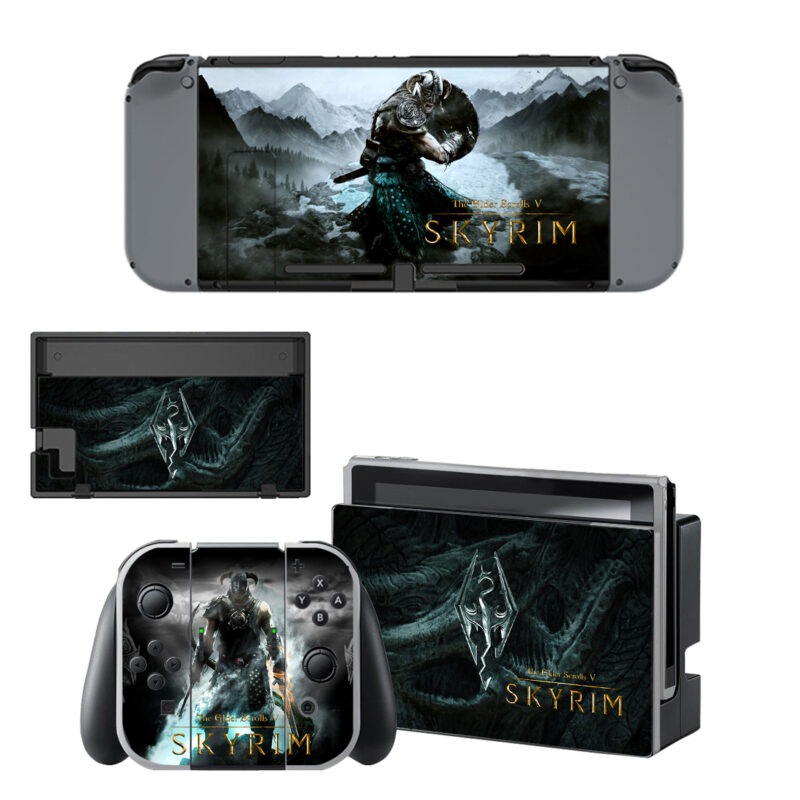 The Elder Scrolls V Skyrim Skin Sticker For Nintendo Switch & Nintendo Switch OLED Design 3