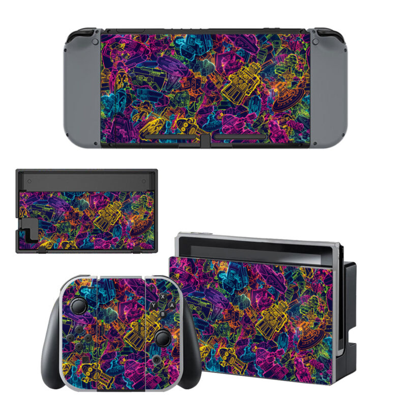 Colorful Robot Psychedelic Art Decal Cover For Nintendo Switch & Nintendo Switch OLED