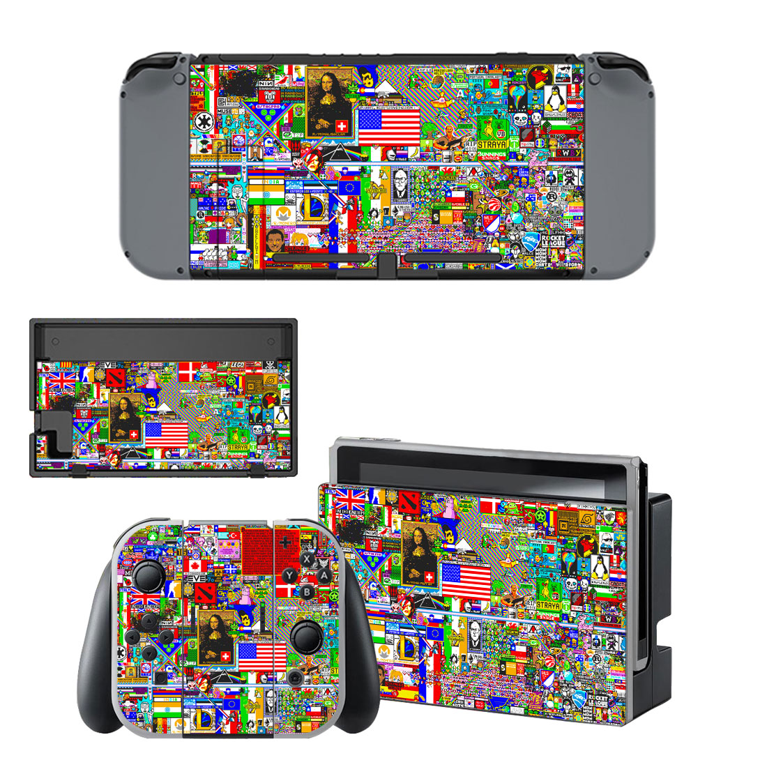 The Pixel War Skin Sticker For Nintendo Switch & Nintendo Switch OLED Design 1