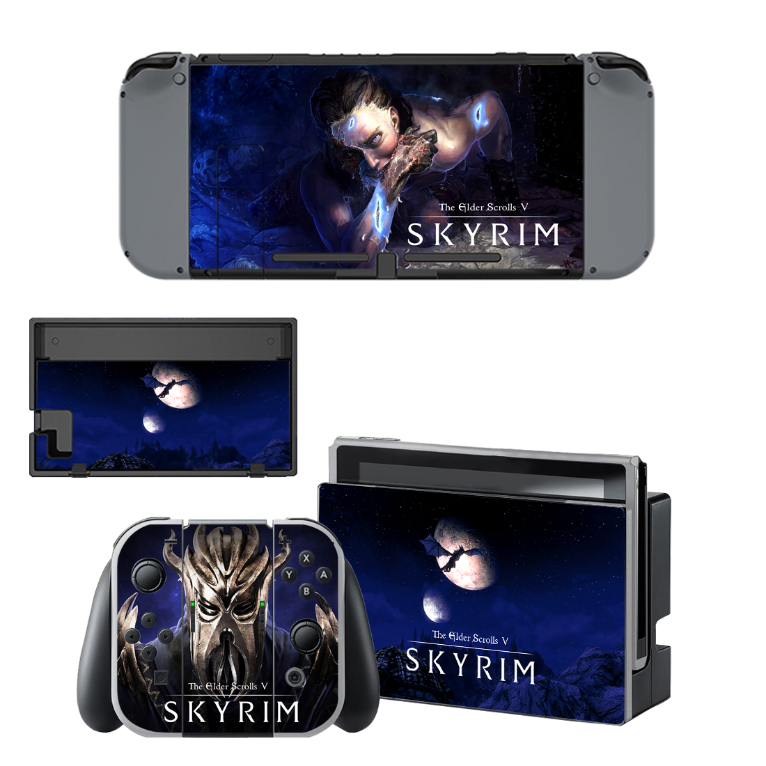 The Elder Scrolls V Skyrim Skin Sticker For Nintendo Switch & Nintendo Switch OLED Design 1