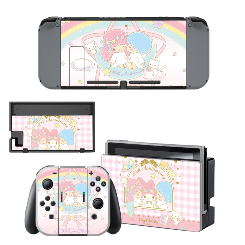 Little Twin Stars Skin Sticker For Nintendo Switch & Nintendo Switch OLED Design 3