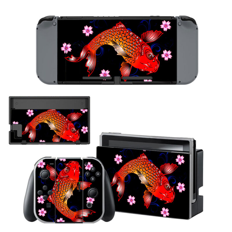 Japanese Koi Fish With Cherry Blossom Decal Cover For Nintendo Switch & Nintendo Switch OLED