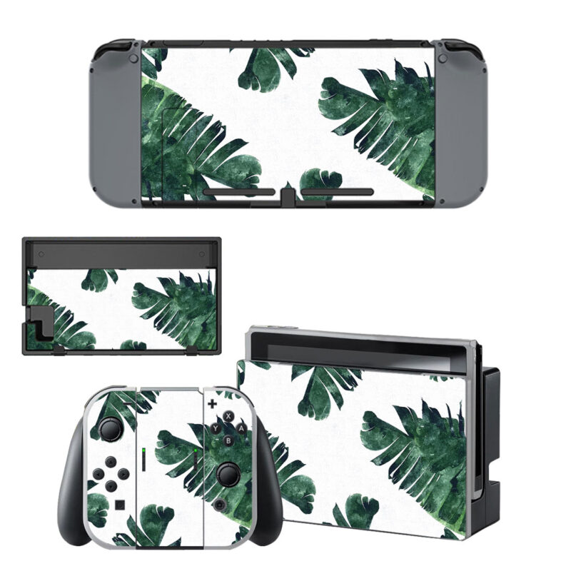 Tropical Leaves Painting Skin Sticker For Nintendo Switch & Nintendo Switch OLED