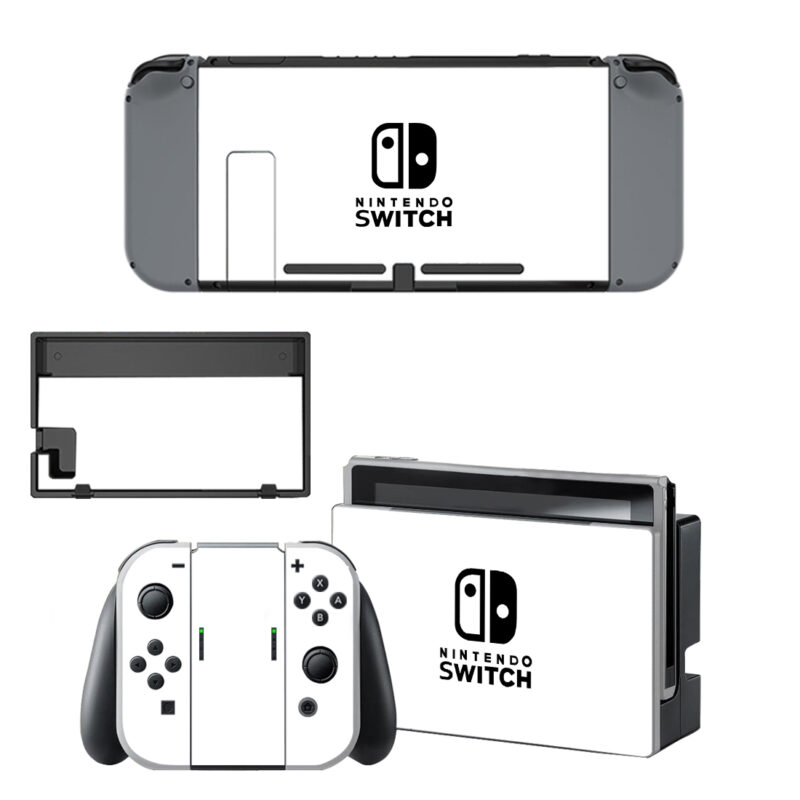 White Skin Sticker For Nintendo Switch & Nintendo Switch OLED Design 4