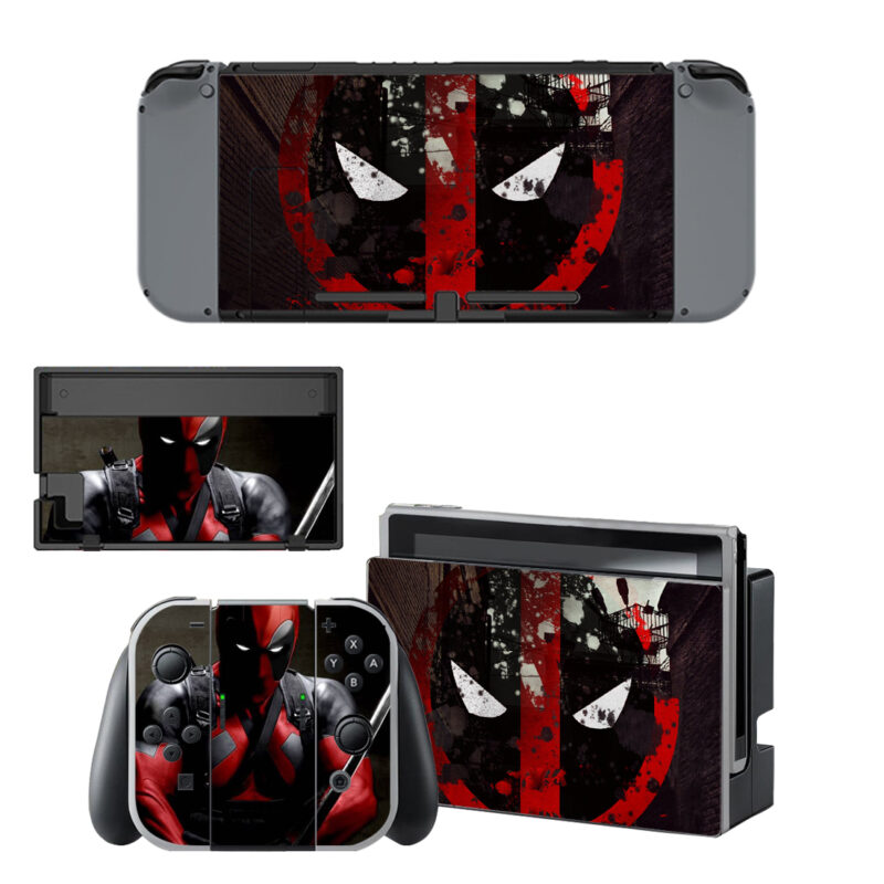 Deadpool Skin Sticker For Nintendo Switch & Nintendo Switch OLED Design 1