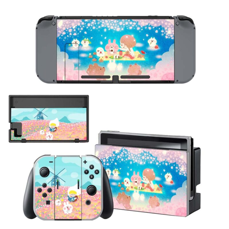 Kanahei And Usagi Pattern Decal Cover For Nintendo Switch & Nintendo Switch OLED Design 1