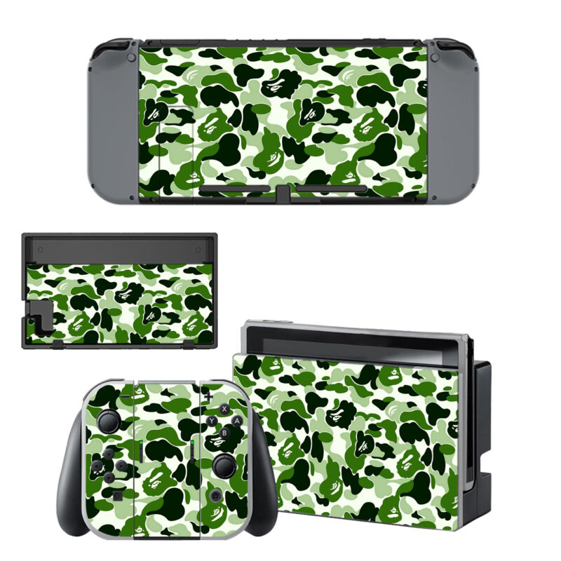 Green Camouflage Skin Sticker For Nintendo Switch & Nintendo Switch OLED