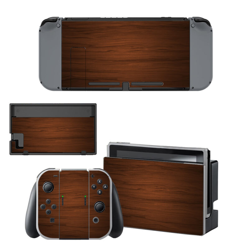 Brown Wooden Texture Decal Cover For Nintendo Switch & Nintendo Switch OLED Design 2