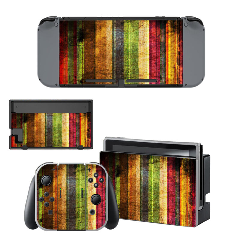 Multicolor Striped Wall Skin Sticker For Nintendo Switch & Nintendo Switch OLED