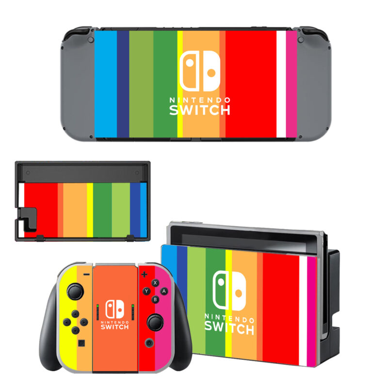 Multicolor Vertical Stripes Decal Cover For Nintendo Switch & Nintendo Switch OLED