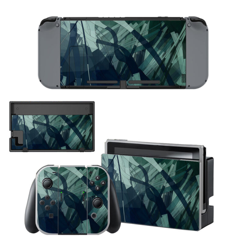 Green Abstract Painting Skin Sticker For Nintendo Switch & Nintendo Switch OLED