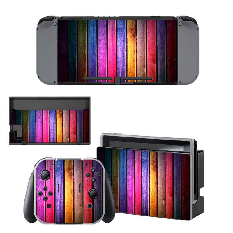 Multicolor Wood Texture Decal Cover For Nintendo Switch & Nintendo Switch OLED