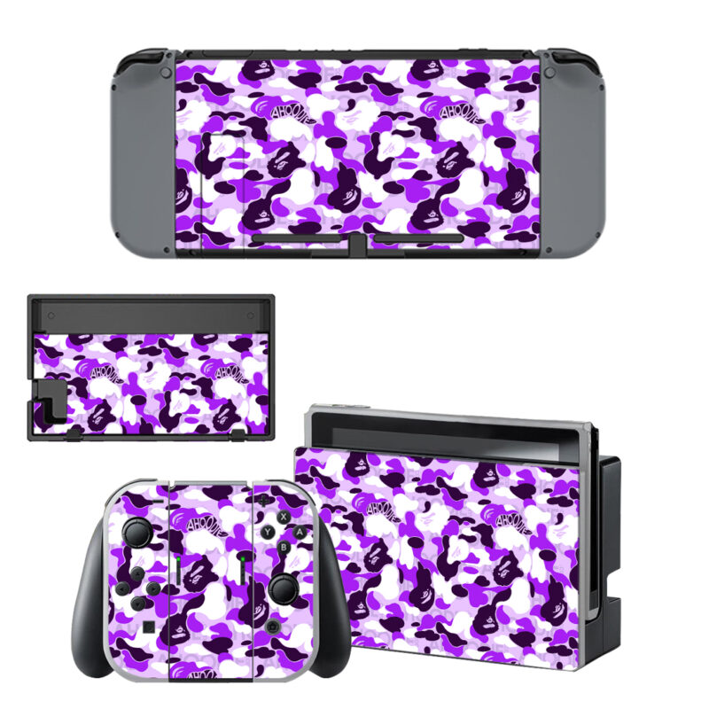 Purple Camouflage Skin Sticker For Nintendo Switch & Nintendo Switch OLED