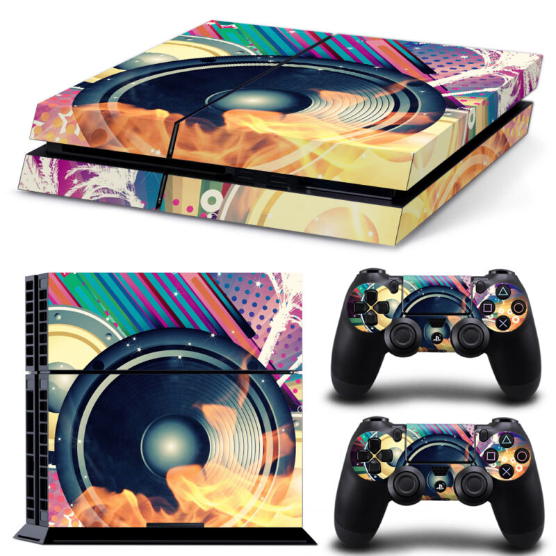 Cool Speaker Abstract Music PS4 Skin Sticker