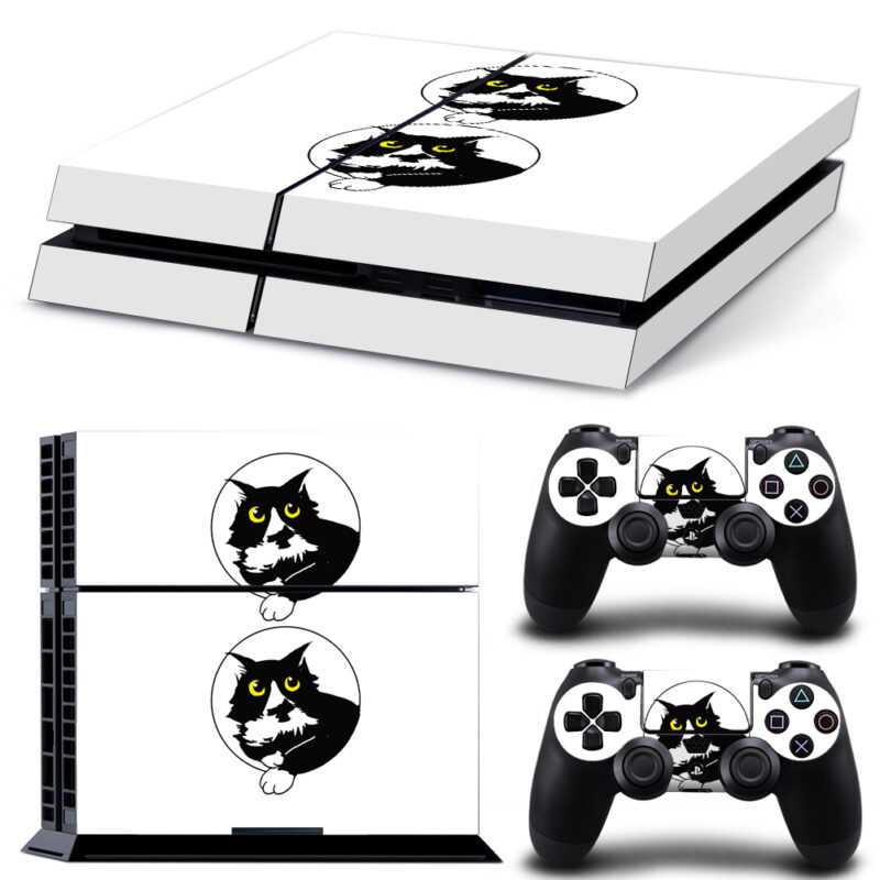 Tuxedo Cat Cartoon PS4 Skin Sticker