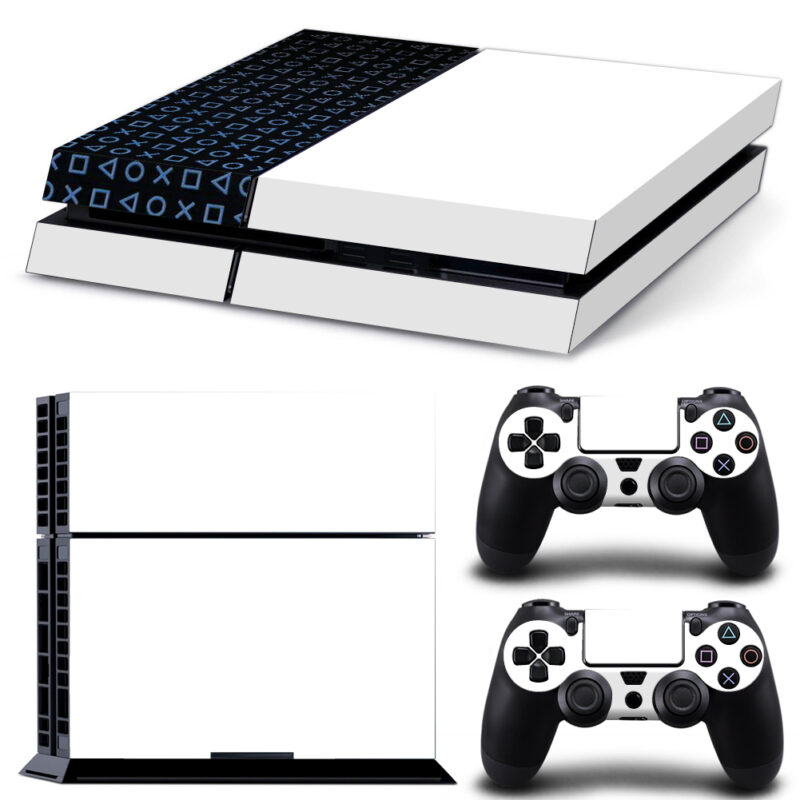 White Color And Cross Triangle Square Circle Pattern PS4 Skin Sticker