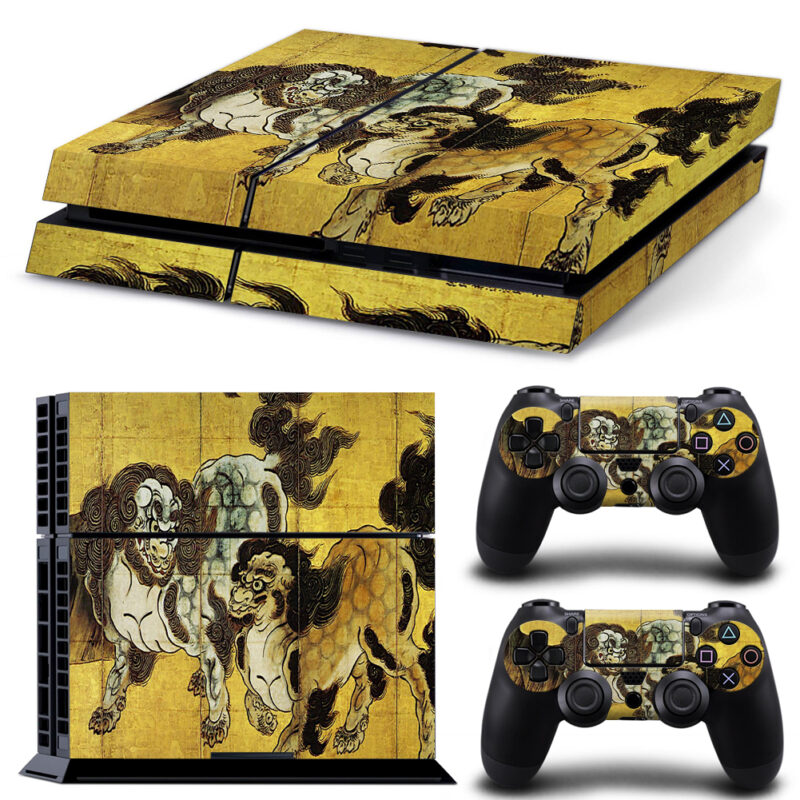 Chinese Guardian Lions Karajishi Art PS4 Skin Sticker