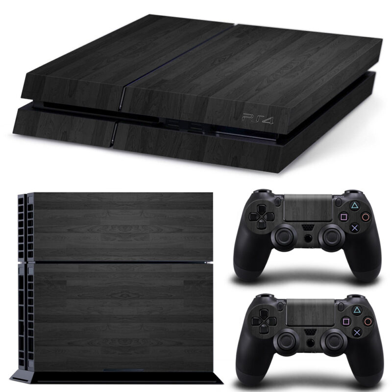 Black Wood Texture Skin Sticker For PS4 And Controllers