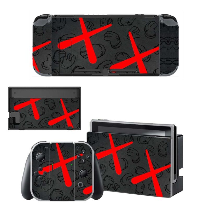 Kaws Hand Pattern Decal Cover For Nintendo Switch OLED & Nintendo Switch