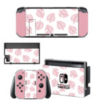 Pink Animal Crossing Horizons Leaf Skin Sticker For Nintendo Switch OLED & Nintendo Switch