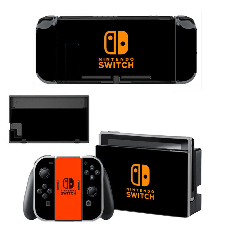 Black And Orange Color Decal Cover For Nintendo Switch OLED & Nintendo Switch