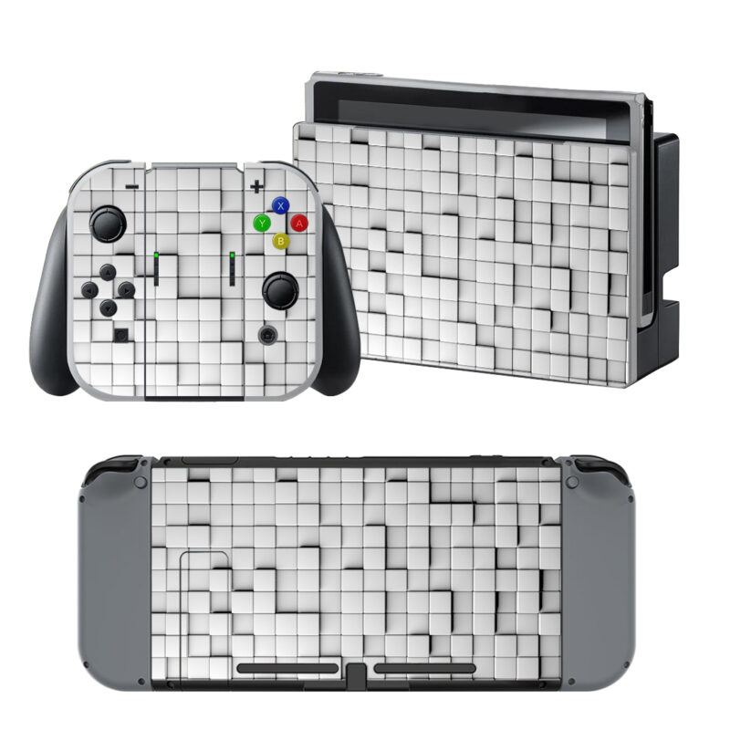 3D White Squares Decal Cover For Nintendo Switch & Nintendo Switch OLED