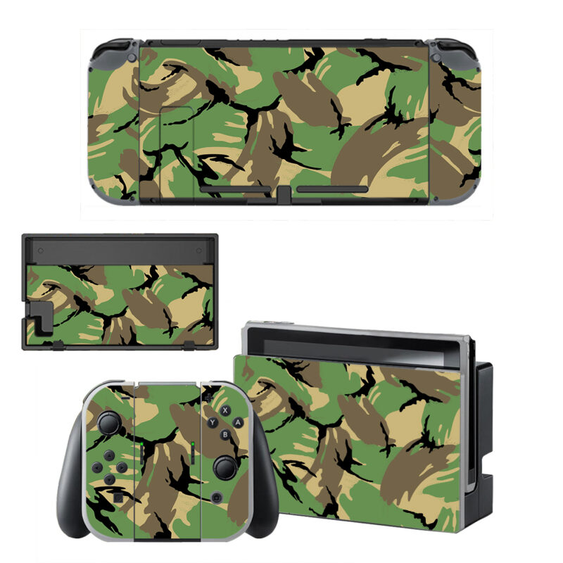 Green Camouflage Decal Cover For Nintendo Switch OLED & Nintendo Switch