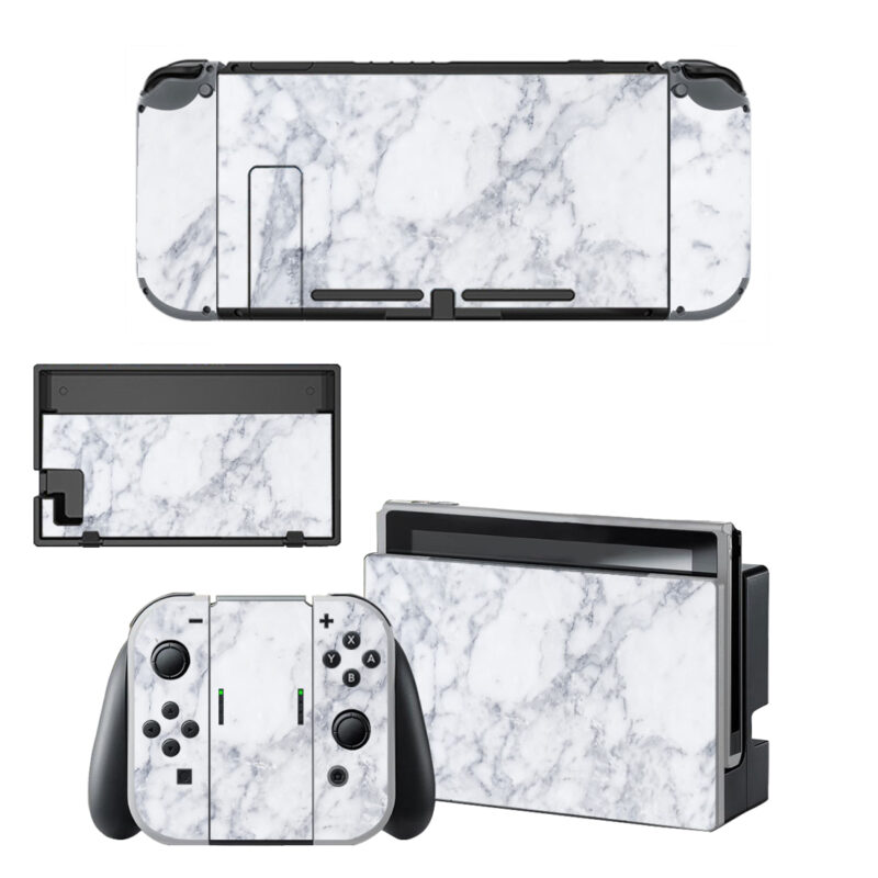 White Marble Skin Sticker For Nintendo Switch OLED & Nintendo Switch