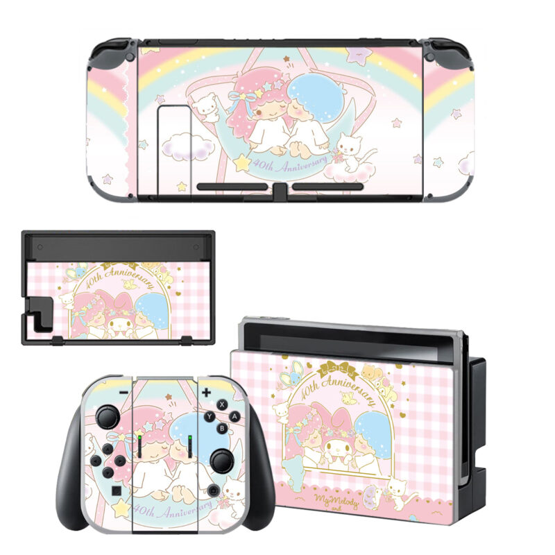 My Melody And Little Twin Stars 40th Anniversary Decal Cover For Nintendo Switch OLED & Nintendo Switch