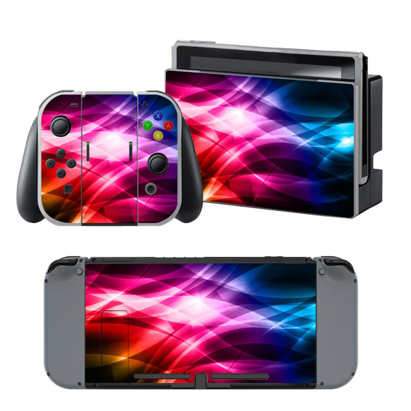 Abstract Bright Colorful Lines Decal Cover For Nintendo Switch & Nintendo Switch OLED