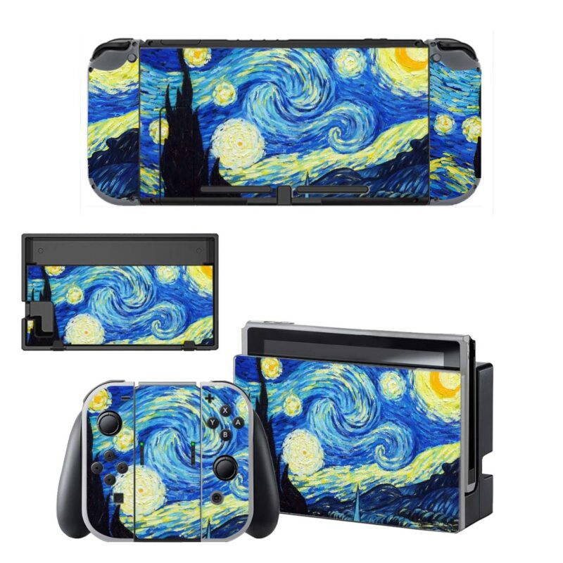 The Starry Night Painting Skin Sticker For Nintendo Switch OLED & Nintendo Switch