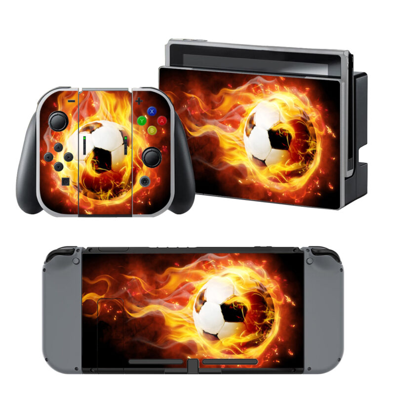 Soccer Ball On Fire Decal Cover For Nintendo Switch & Nintendo Switch OLED