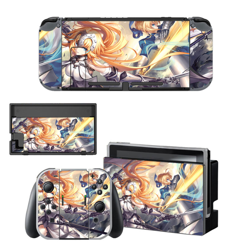 Fate Joan Of Arc Saber Skin Sticker For Nintendo Switch OLED & Nintendo Switch