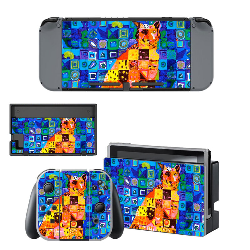 Chuck Close Cheetah Painting Decal Cover For Nintendo Switch OLED & Nintendo Switch