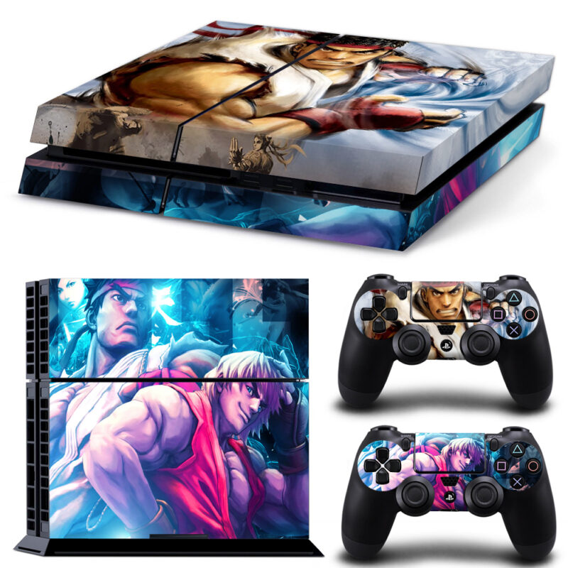 Street Fighter Ryu And Ken Skin Sticker For PS4 And Controllers