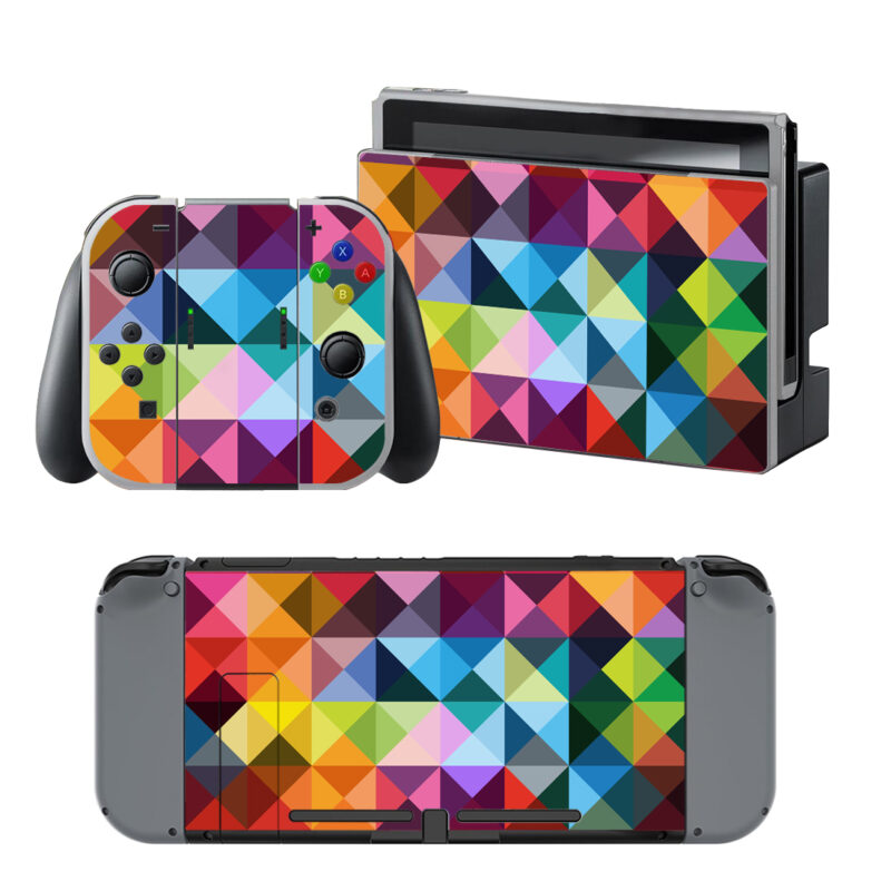 Colorful Triangles Decal Cover For Nintendo Switch & Nintendo Switch OLED