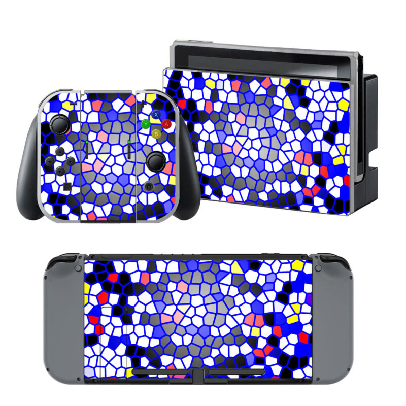 Blue Stained Glass Texture Decal Cover For Nintendo Switch & Nintendo Switch OLED