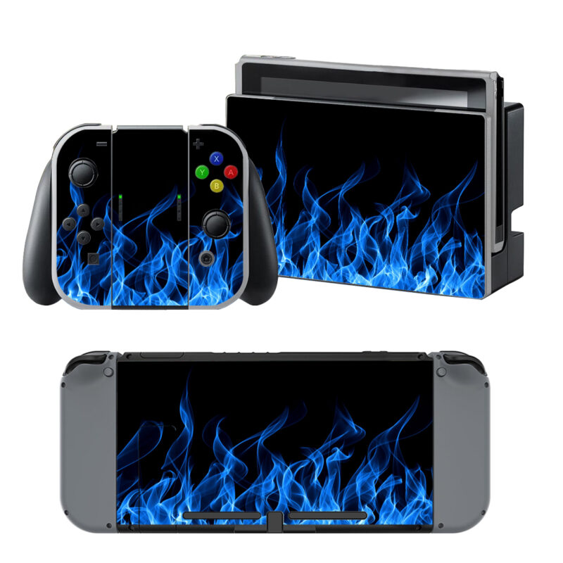 Blue Fire Flame Decal Cover For Nintendo Switch & Nintendo Switch OLED