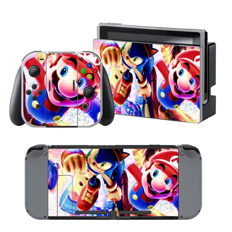 Mario And Sonic Decal Cover For Nintendo Switch & Nintendo Switch OLED Design 2