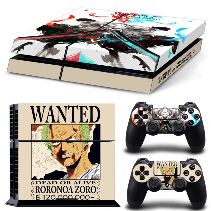 One Piece Roronoa Zoro Wanted Poster PS4 Skin Sticker