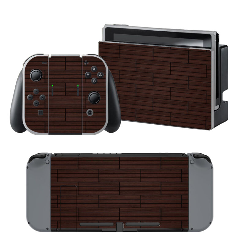 Dark Wood Tile Texture Decal Cover For Nintendo Switch & Nintendo Switch OLED